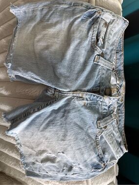 American Eagle Outfitters Light Blue Distressed Denim Cutoff Shorts